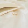 18k Gold Stainless Steel Bow Stud Earrings