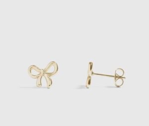 Screenshot 18k Gold Stainless Steel Bow Stud Earrings
