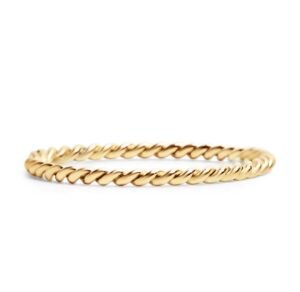 18k Stainless Steel Gold Braided Ring