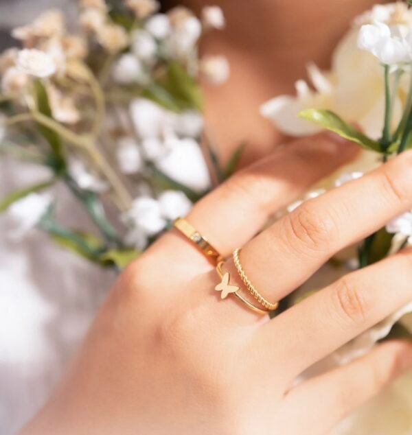 Butterfly Symbol Stacking Ring