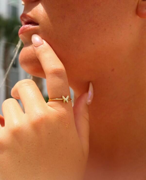 Butterfly Symbol Stacking Ring