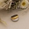 18k Gold Stainless Steel Mixed Metal Statement Ring