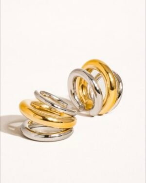 Ames - Trilayer C Hoop Ear Cuff - Single