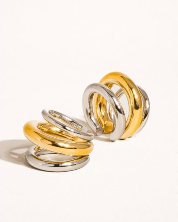 Ames - Trilayer C Hoop Ear Cuff - Single