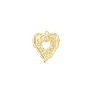 Gold Embossed Heart Charm