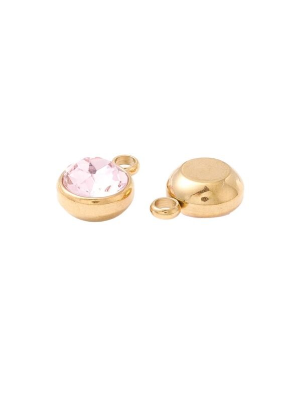 img_2164.jpg Gold Round Glass Charm - Assorted Colors