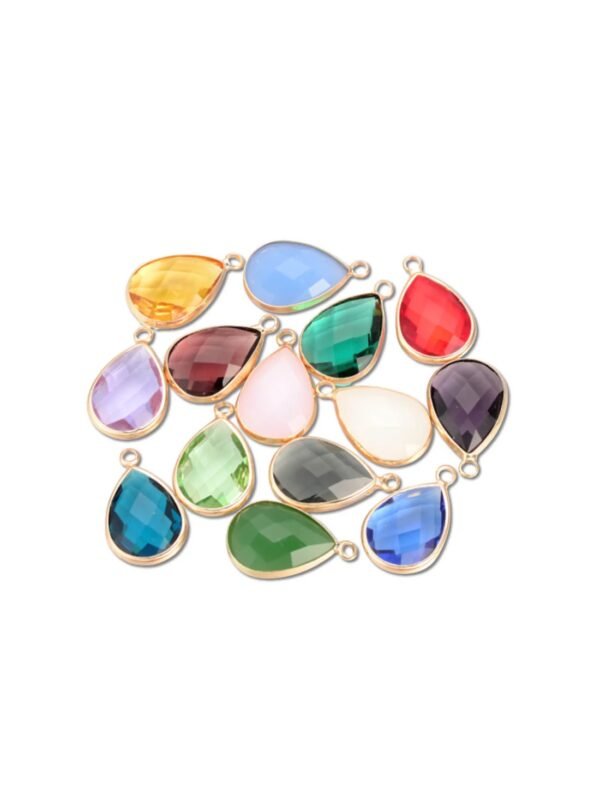 img_2172.jpg Gold Framed Teardrop Glass Charm - Assorted Colors