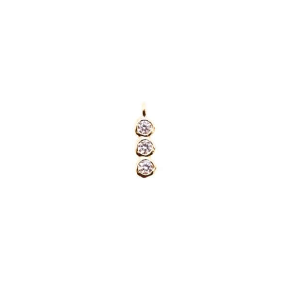 Gold Triple Crystal Charm