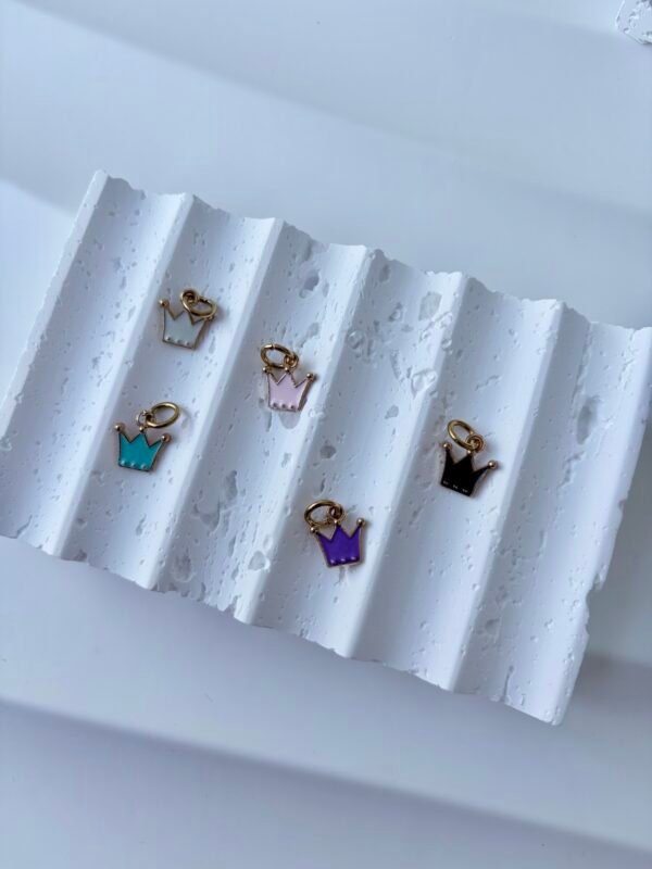 Gold Radiance Crown Charm - Assorted Colors