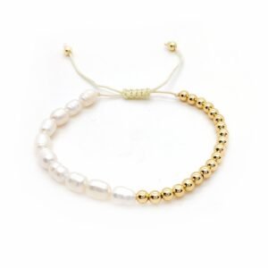 Half & Half Pearl Cord Bracelet