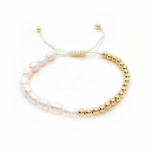 Half & Half Pearl Cord Bracelet