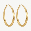 Fluid Wave Gold Hoops