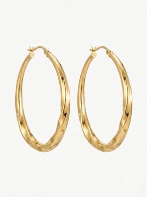 img_7090 Fluid Wave Gold Hoops